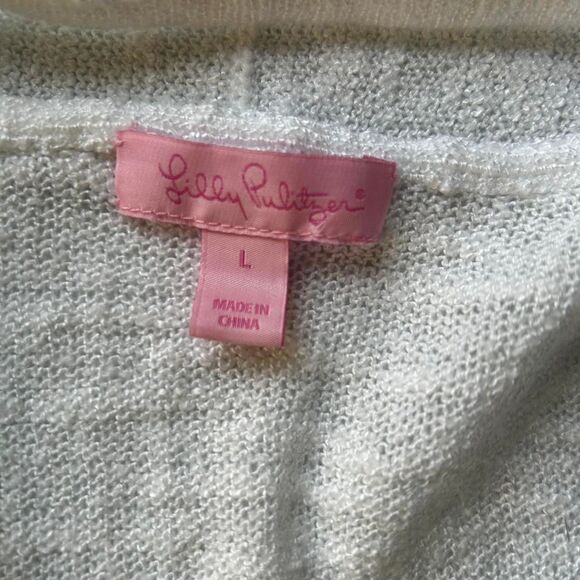 Lilly Pulitzer lucita cardigan Size L White - Picture 4 of 8